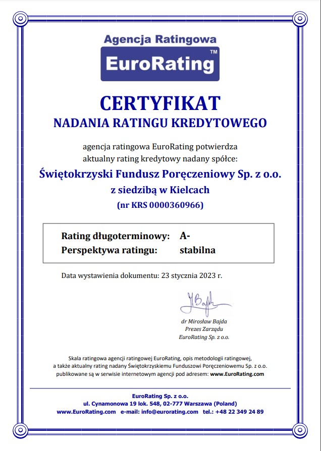 certyfikat SFP 01 2023